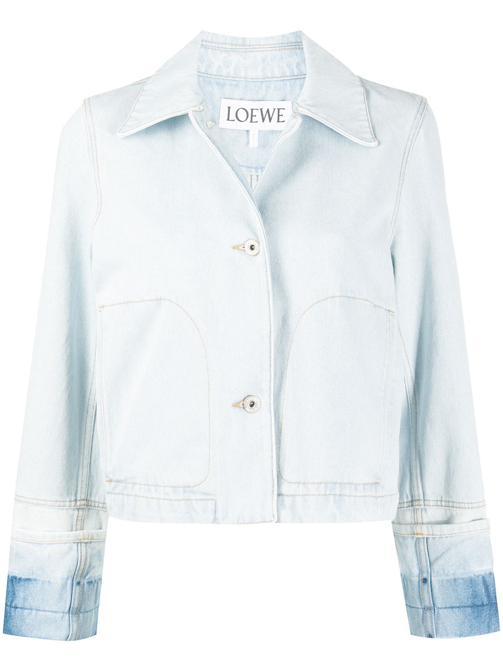 фото Loewe cropped contrasting cuffs denim jacket