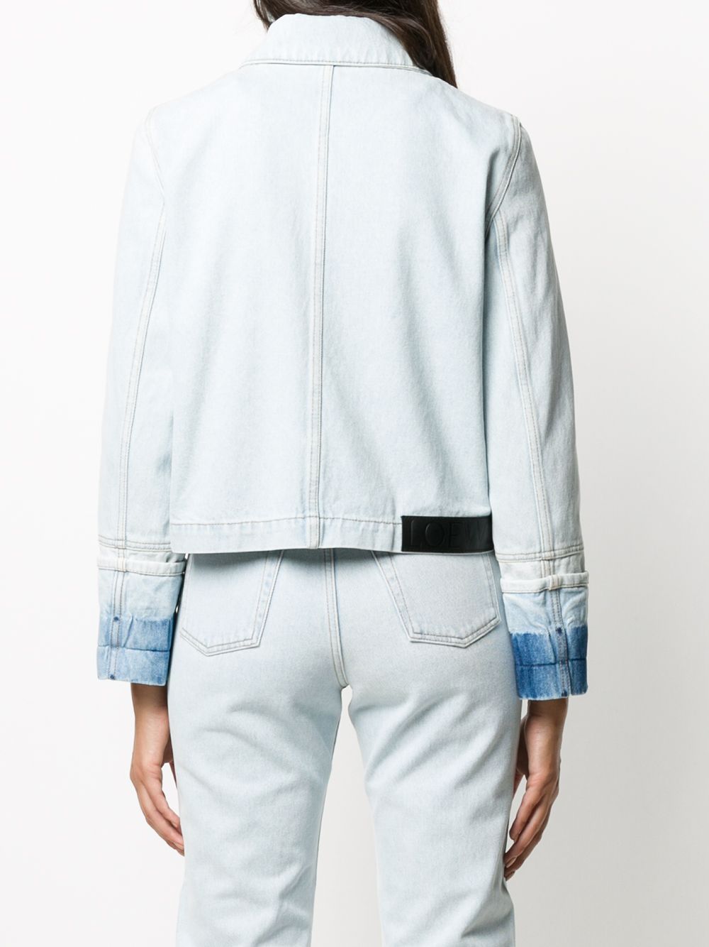 фото Loewe cropped contrasting cuffs denim jacket