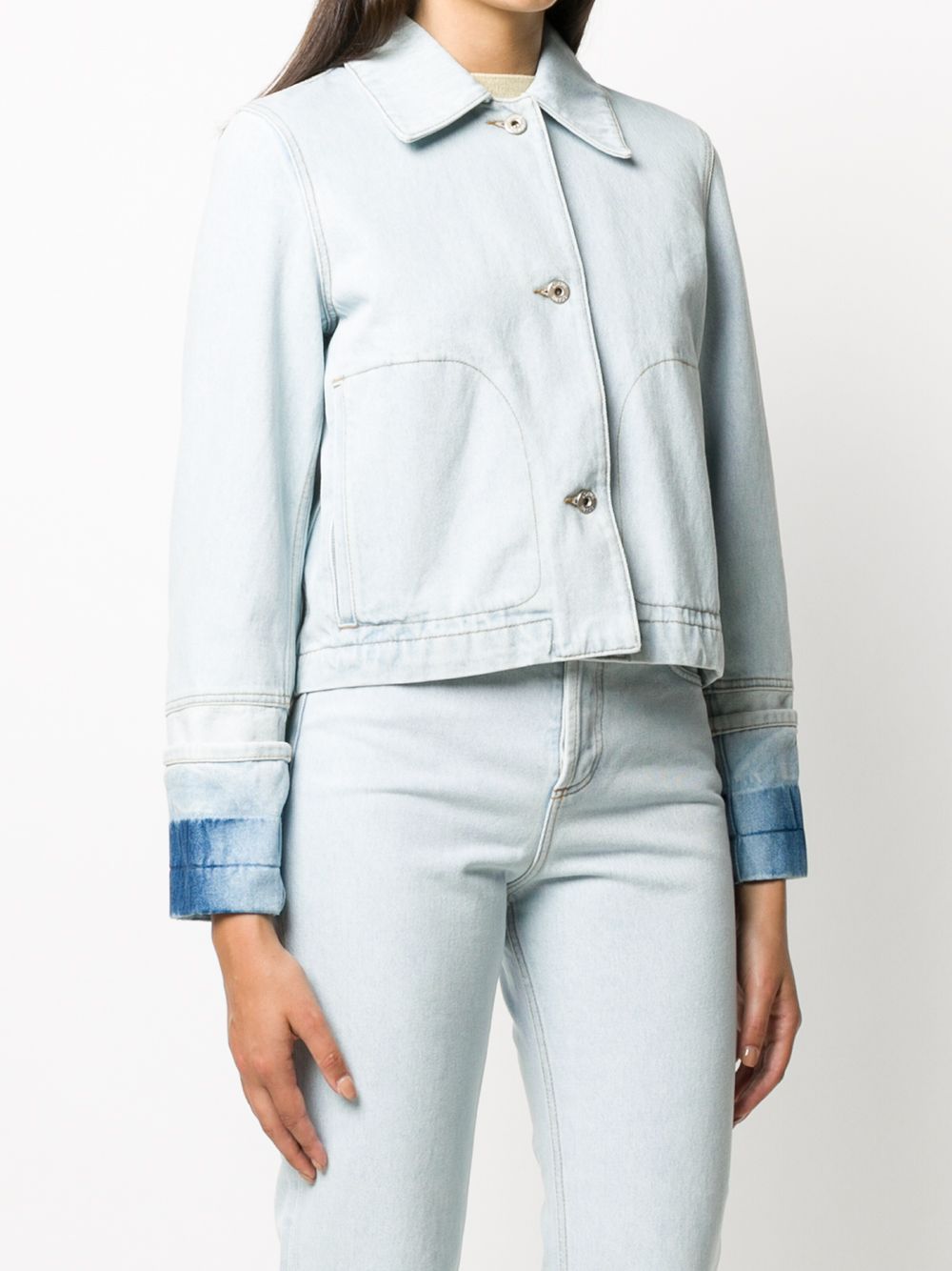 фото Loewe cropped contrasting cuffs denim jacket