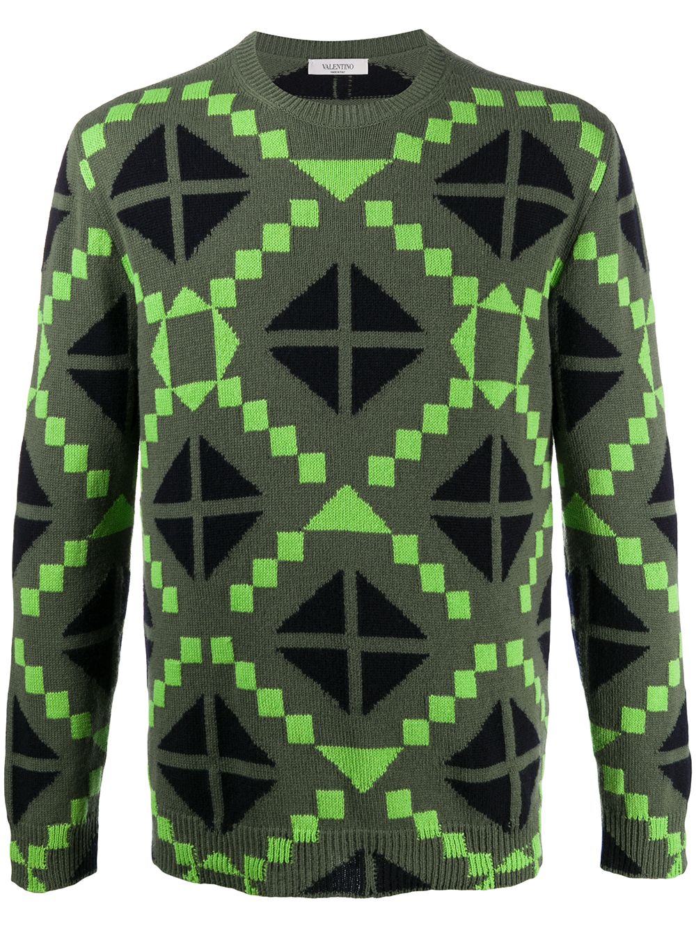 Valentino Garavani geometric print jumper - Green