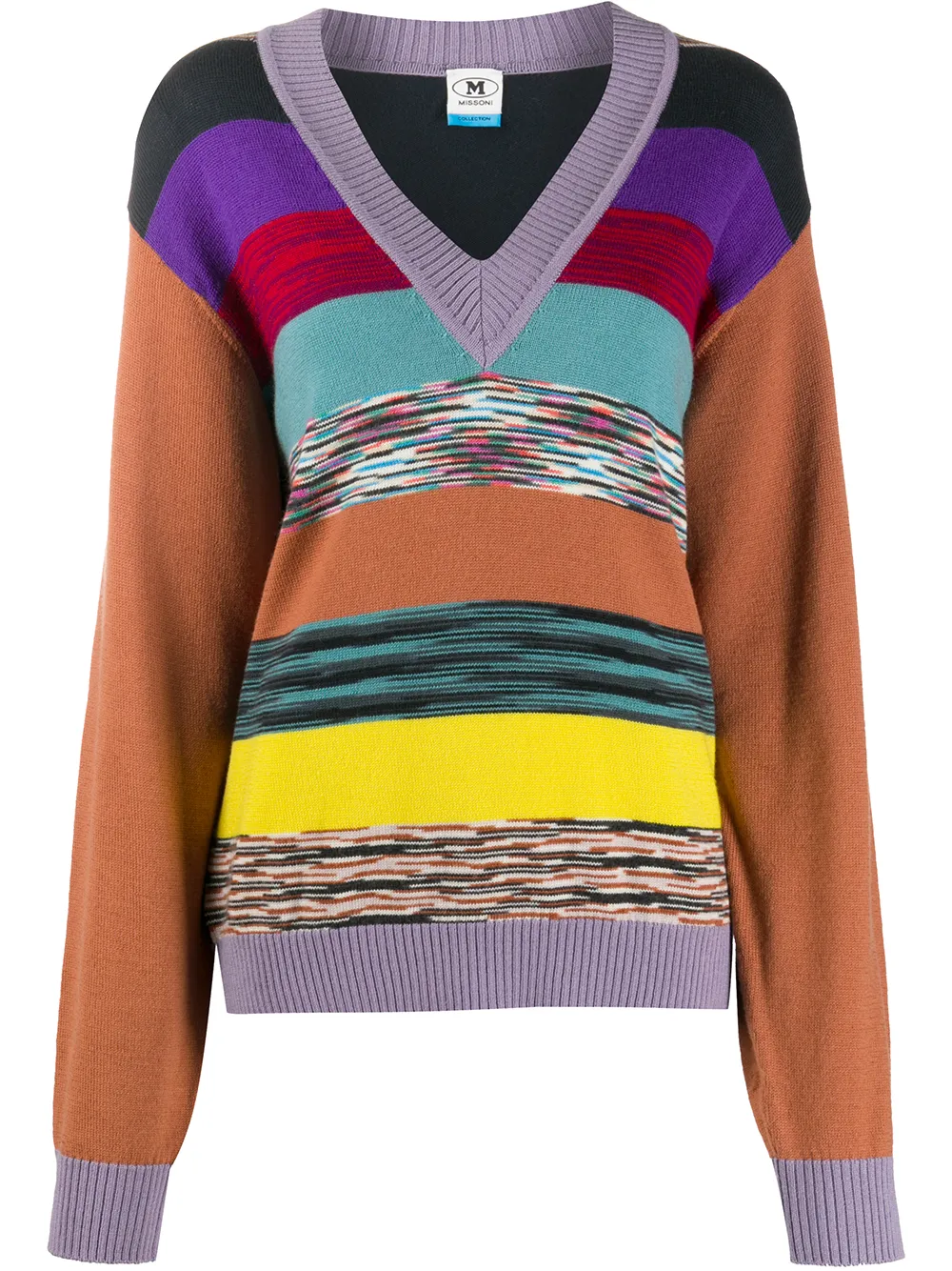Missoni Gestreifter Strickpullover - Violett