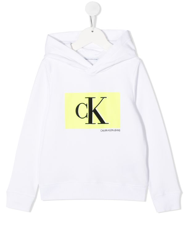 Shop white Calvin Klein Kids logo-print 