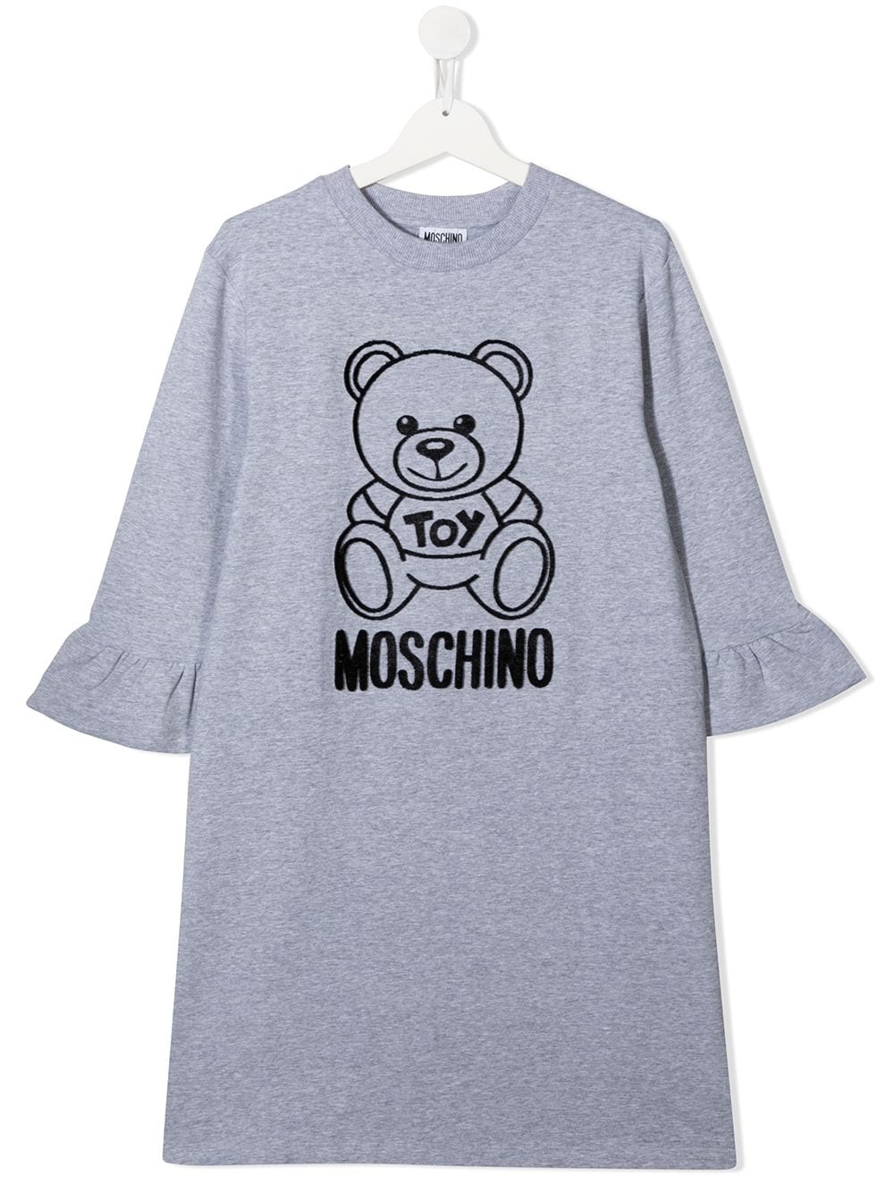 Image 1 of Moschino Kids textured design long-sleeve dress