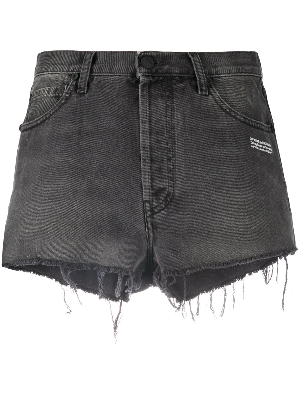 grey distressed denim shorts