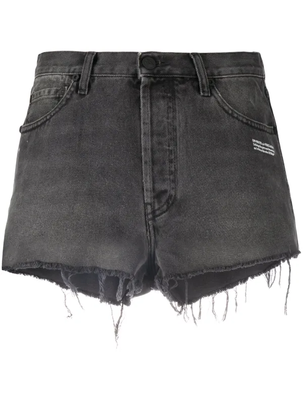 raw edge denim shorts