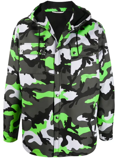 Valentino Garavani camouflage print hooded jacket