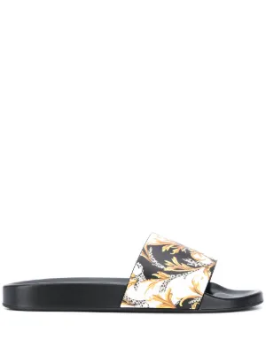 white versace flip flops