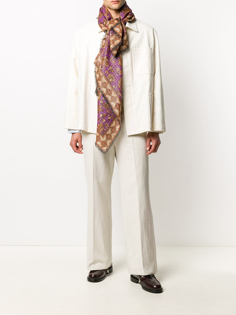 Yves Saint Laurent Pre-Owned Geruite sjaal - Paars
