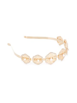 crystal-embellished pearl-appliqué headband展示图