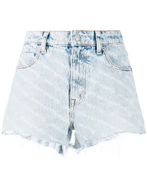 Monogram Patch Denim Shorts - Women - Ready-to-Wear