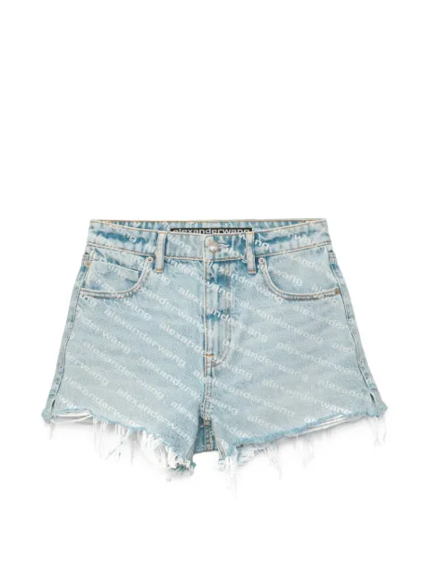 Alexander Wang bite-logo short in pebble bleach denim