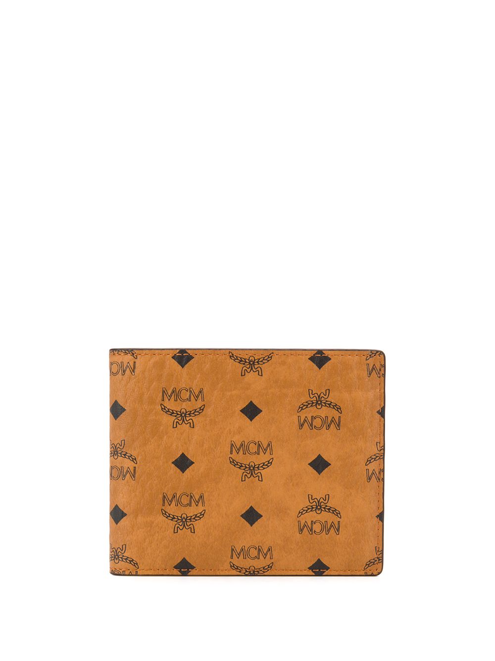 

MCM cartera plegable pequeña con estampado del monograma - Marrón