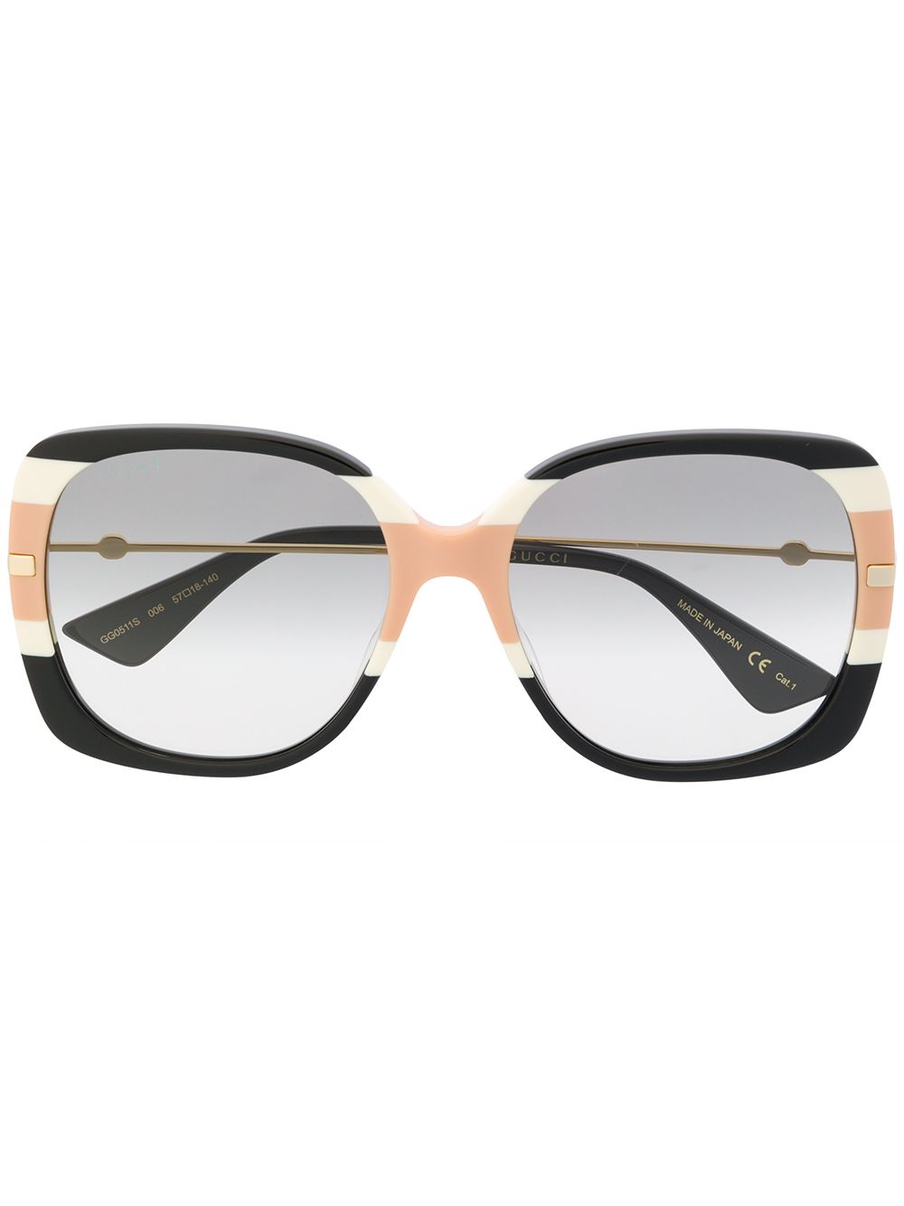 фото Gucci eyewear солнцезащитные очки в массивной оправе в полоску