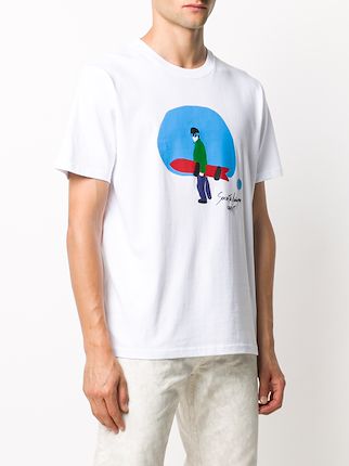 snowboard-print crew-neck T-shirt展示图