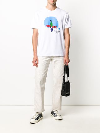 snowboard-print crew-neck T-shirt展示图