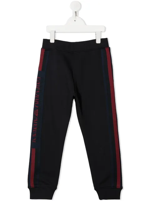 Emporio Armani Kids logo-stripe appliqué track pants