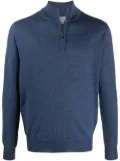 Canali zipped funnel-neck pullover - Blue