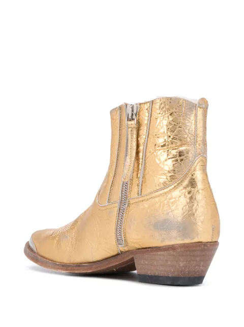blue metallic cowboy boots