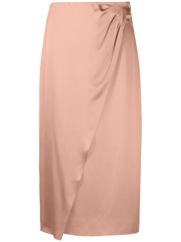 pink midi skirt silk