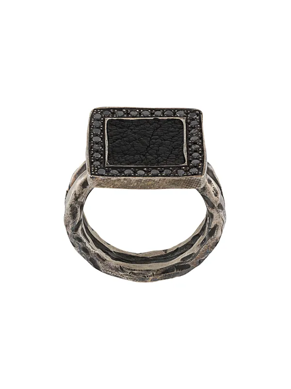 Guidi Anello Quadrato Con Onice Farfetch