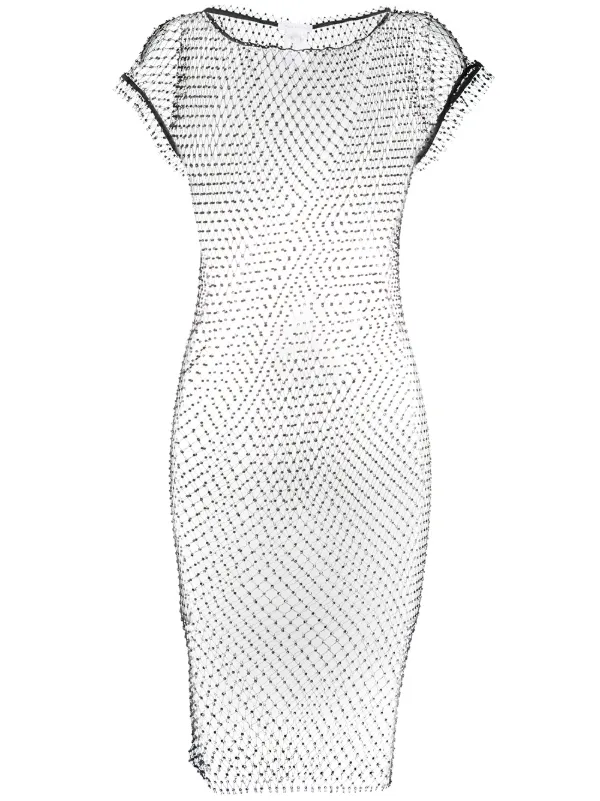 sheer short sleeve dress