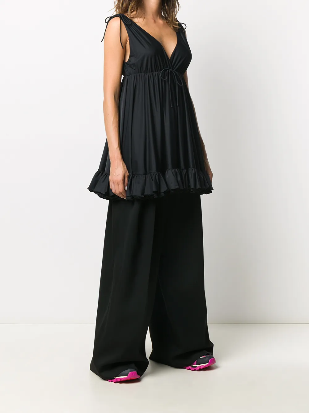  Balenciaga Top Mit Rüschen   Schwarz 