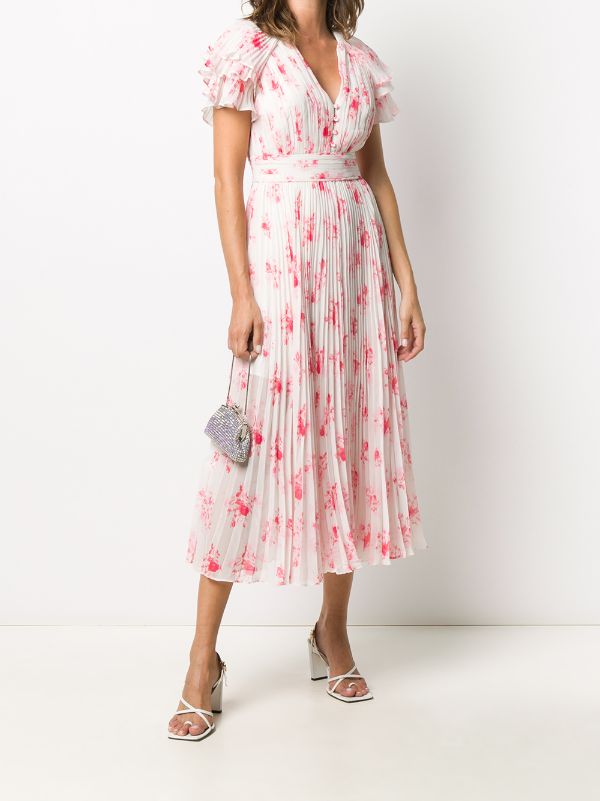 self portrait pleated midi dress