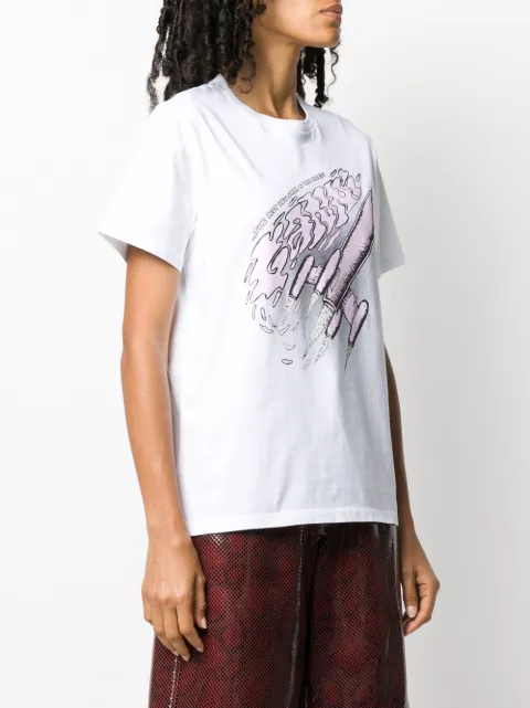 Shop white GANNI rocket print T-shirt 