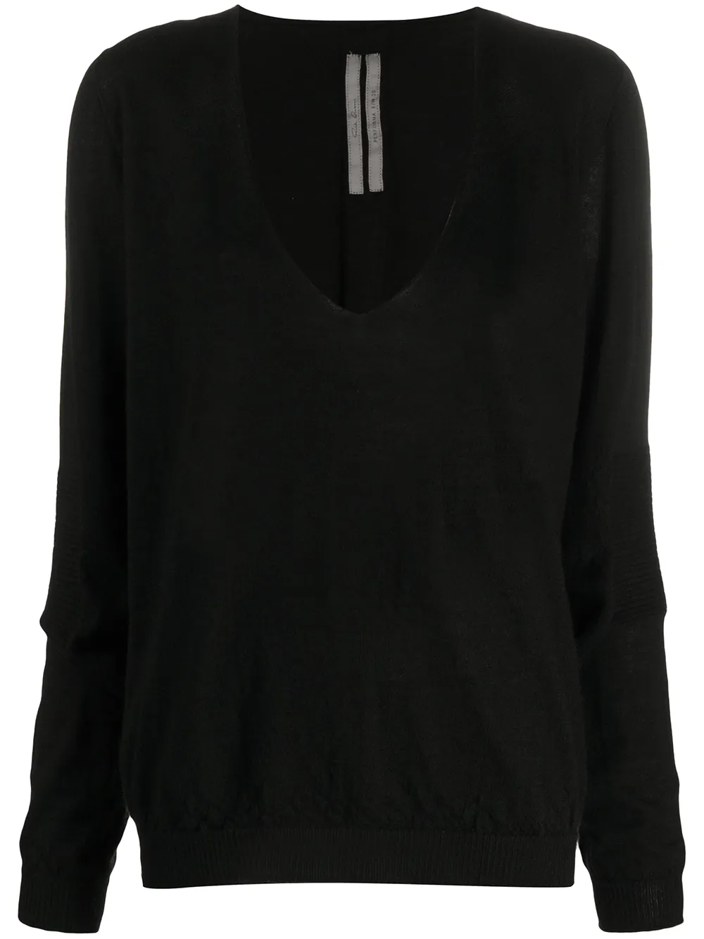 Click to view more detailed imagery on our partner's website Rick Owens Women's Soft V-neck Knit Cashmere Sweater In Black