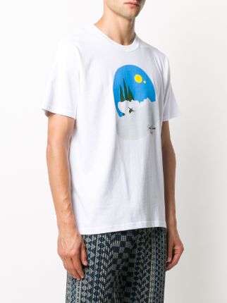 snowboard-print crew-neck T-shirt展示图