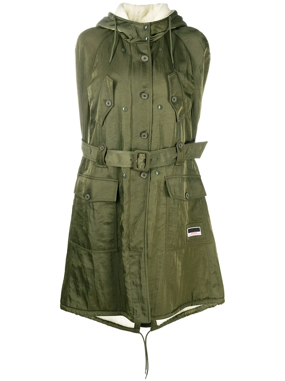 cape ceinturée à capuche