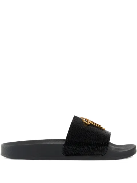 Giuseppe Zanotti Brett lizard-effect Leather Slides - Farfetch