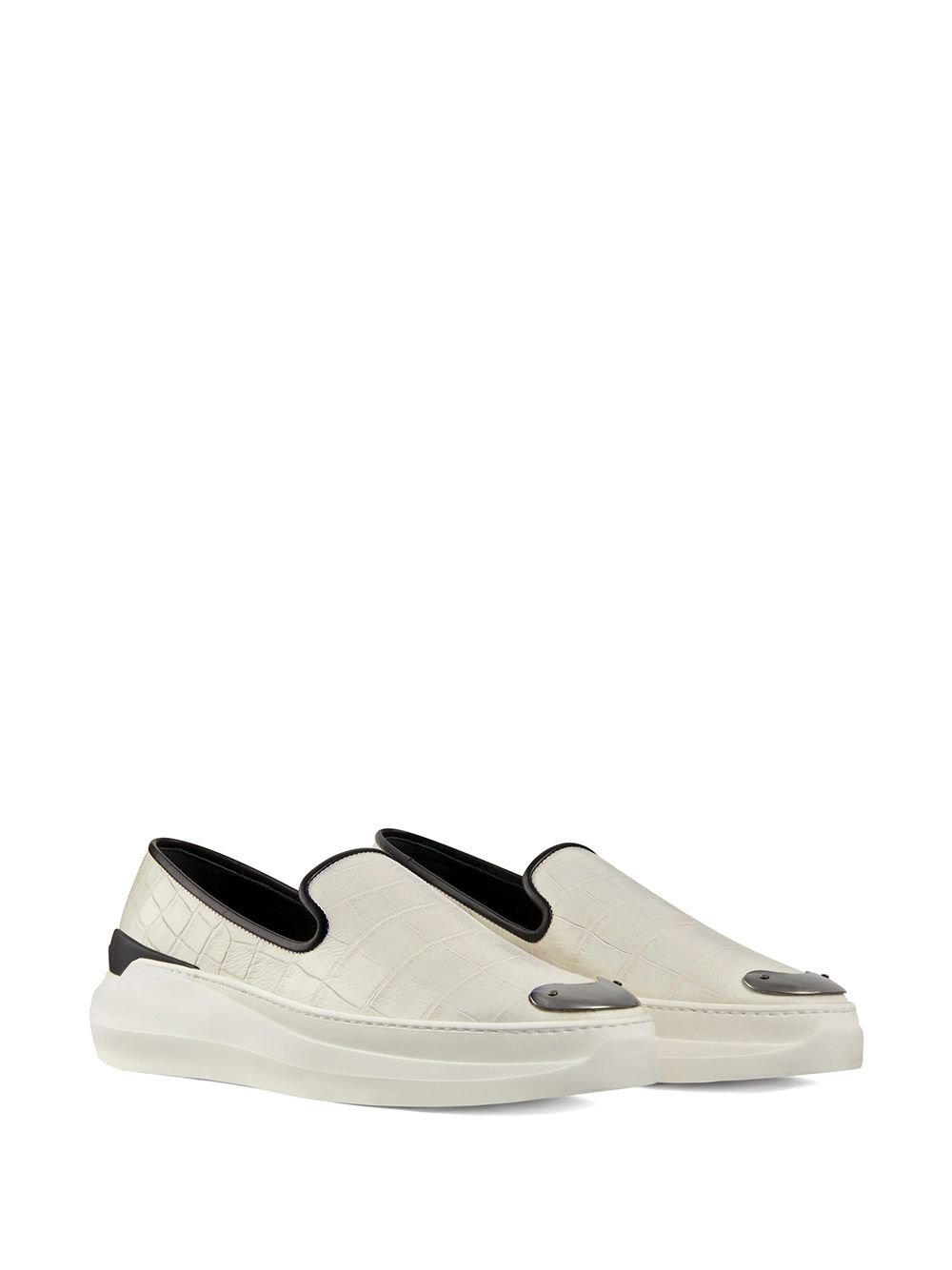 Giuseppe Zanotti Loafers met krokodillenhuid-reliëf - Wit