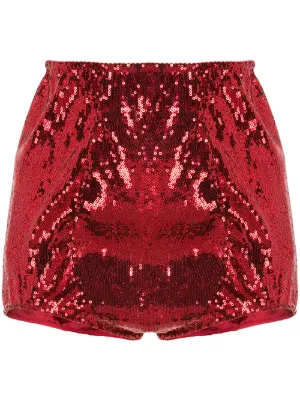 Shorts con paillettes Farfetch Donna Abbigliamento Abbigliamento per la notte Loungewear Rosso 