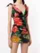 Dolce & Gabbana tropical print silk ruched cami top