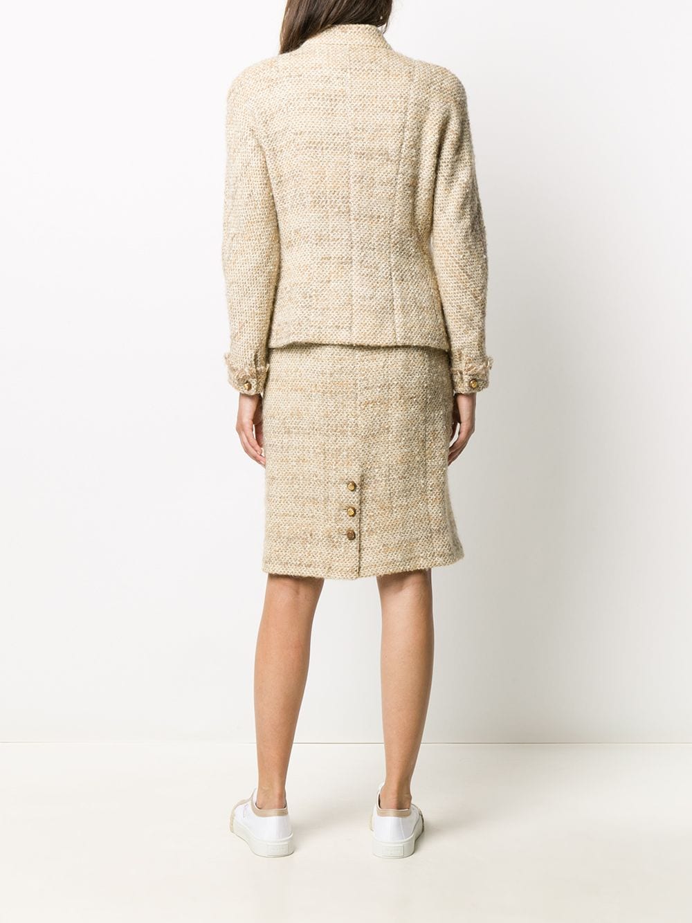 меланжевый костюм с юбкой 1980-х годов Chanel Pre-Owned 155583365156