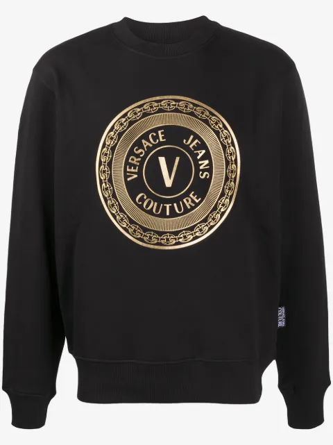 Versace Jeans Couture suéter con logo metalizado