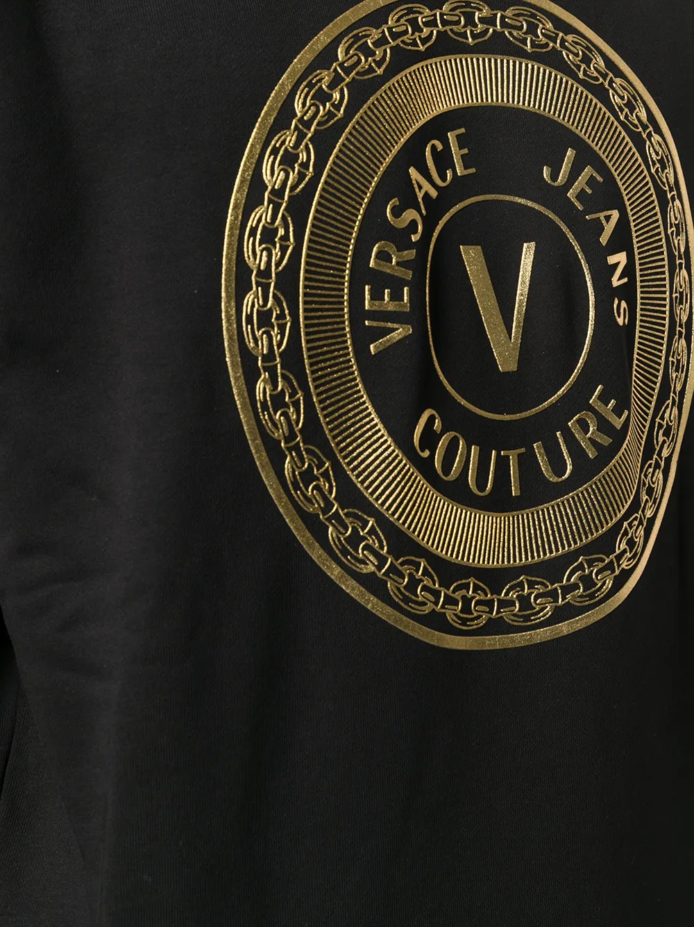 Versace Jeans Couture Trui met metallic logo Zwart