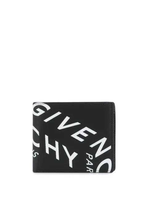 Click to view more detailed imagery on our partner's website Givenchy Reflective Logo Print Leather Wallet In Black