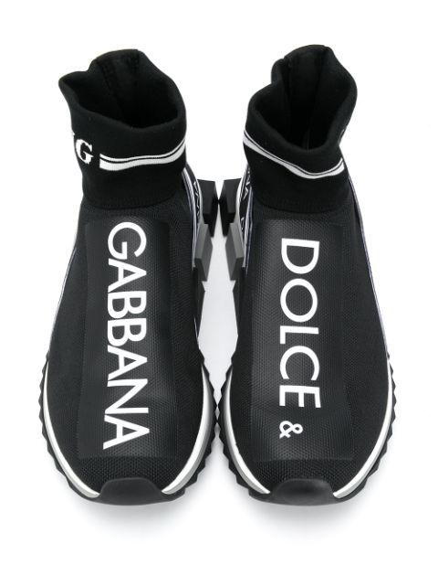 Shop black & white Dolce & Gabbana Sorrento high-top sneakers with 