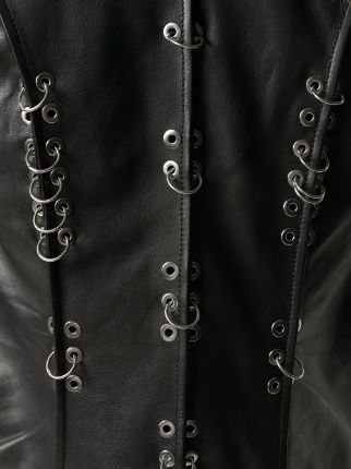 L-Mars piercing-embellished biker jacket展示图