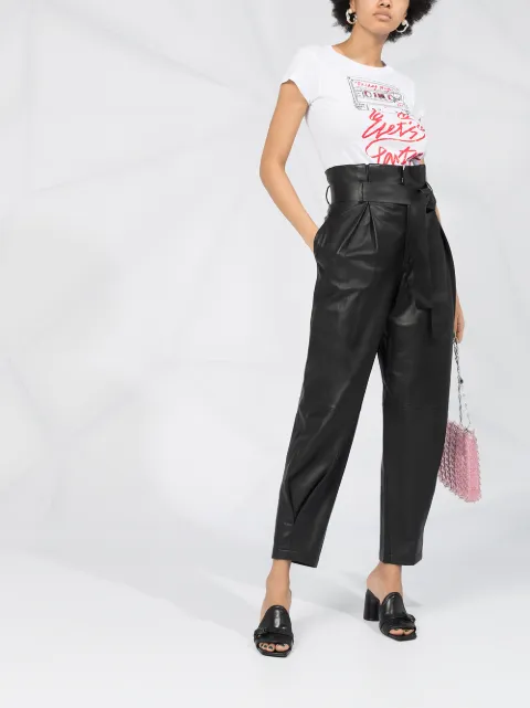 RED Valentino Leather Paperbag Trousers 