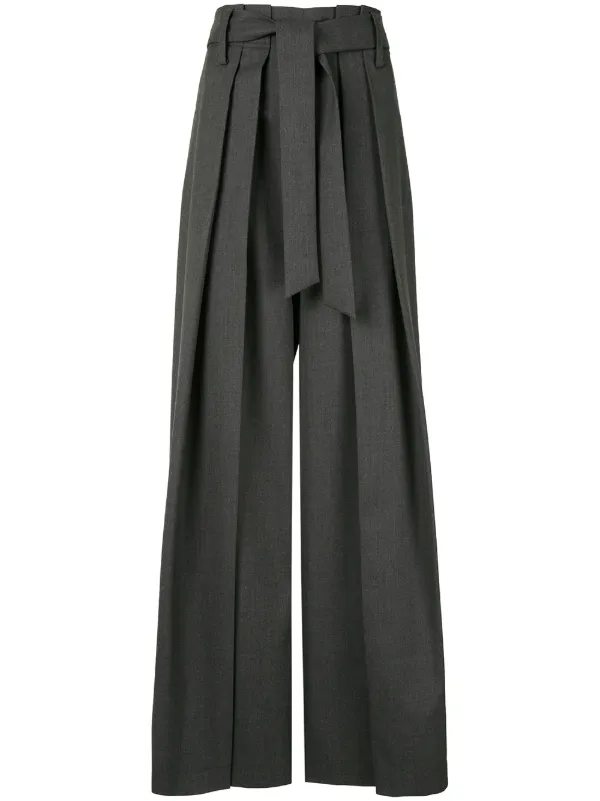 wide leg paperbag trousers