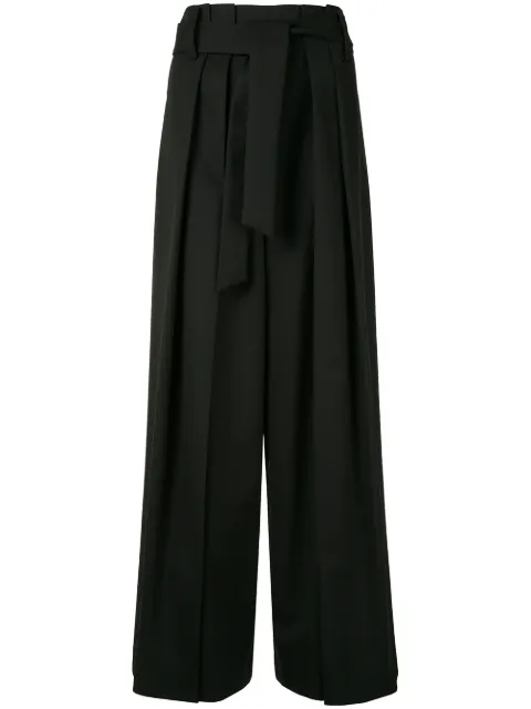 Goen.J paperbag wide-leg trousers