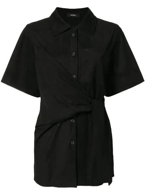 Goen.J knot-detail short sleeve shirt