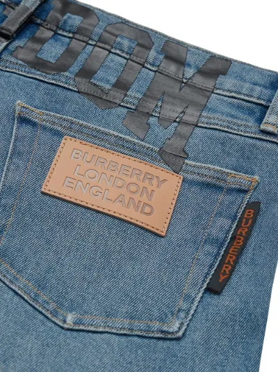 Burberry text-print slim-fit jeans blue 