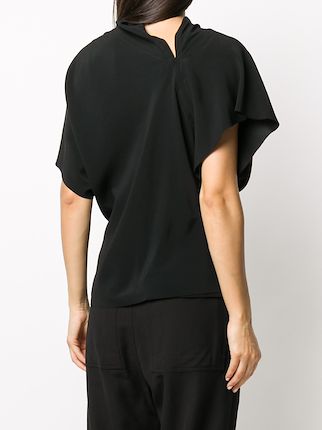 short sleeve draped neck top展示图