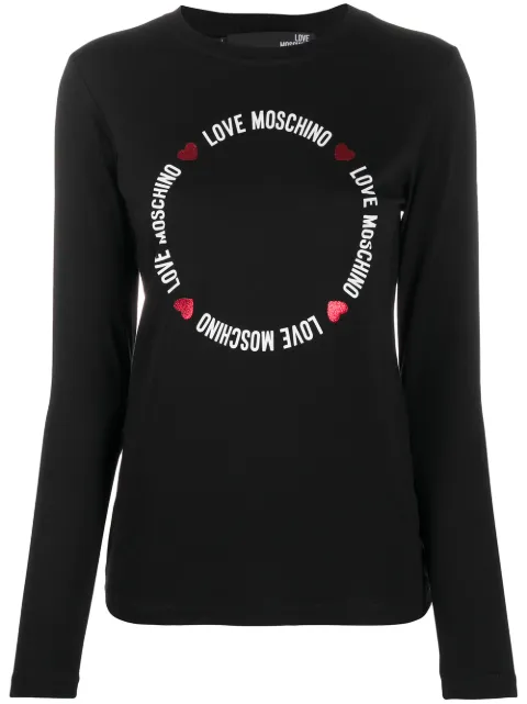 long-sleeved logo T-shirt