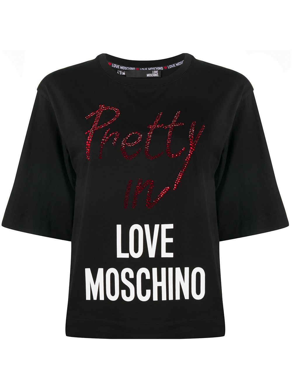 фото Love moschino футболка со стразами