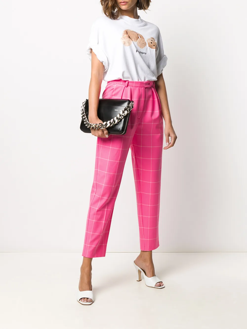 Image 2 of Styland checked tapered trousers
